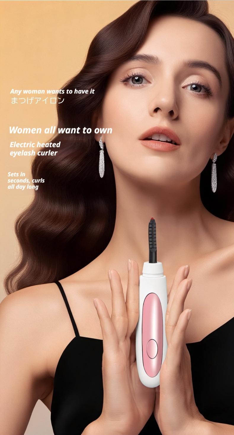 Electric Eyelash Curler - 10s Fast Warm Up, 24 Hour Curl, 3 Modes for All Lash Types | USB-C Rechargeable, Anti-Burn Design, Ideal for Sparse, Straight or Short Lashes