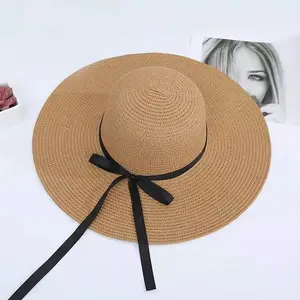 Wholesale Fashion Vacation Hat Seaside Big Brim Road Flying Straw Hat Female Summer Beach Hat All-Matching Foldable Sun Hat