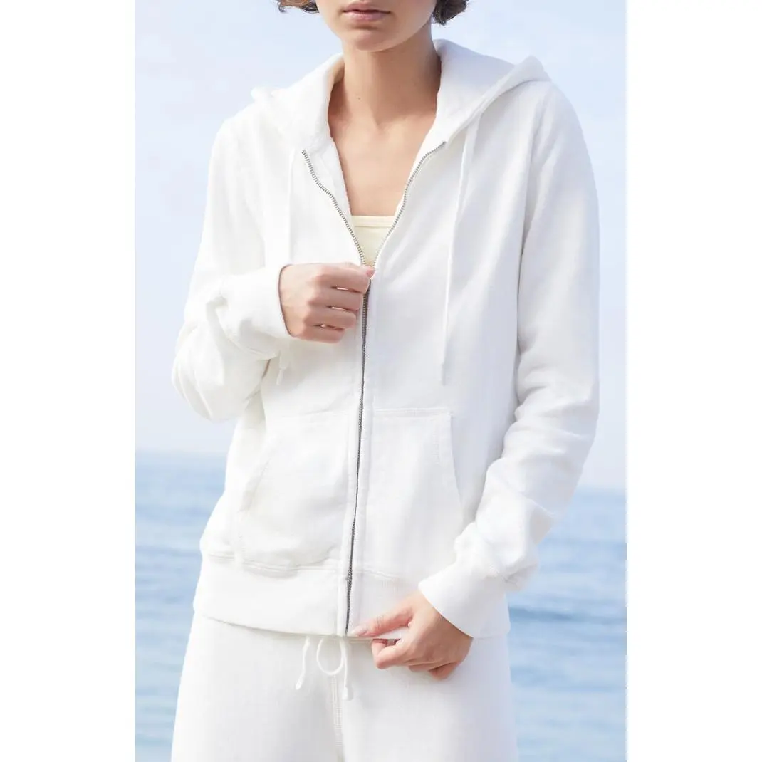 John Galt Women's White Zip Up Hoodie John Galt Women's White Zip Up Hoodie