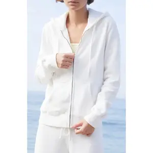 John Galt Women's White Zip Up Hoodie