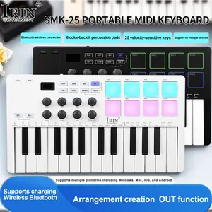 Irin Keyboard Portable Midi Controller, RGB Drum Pad Keyboard, Music Composition Tool, Ideal for Musicians and Djs
