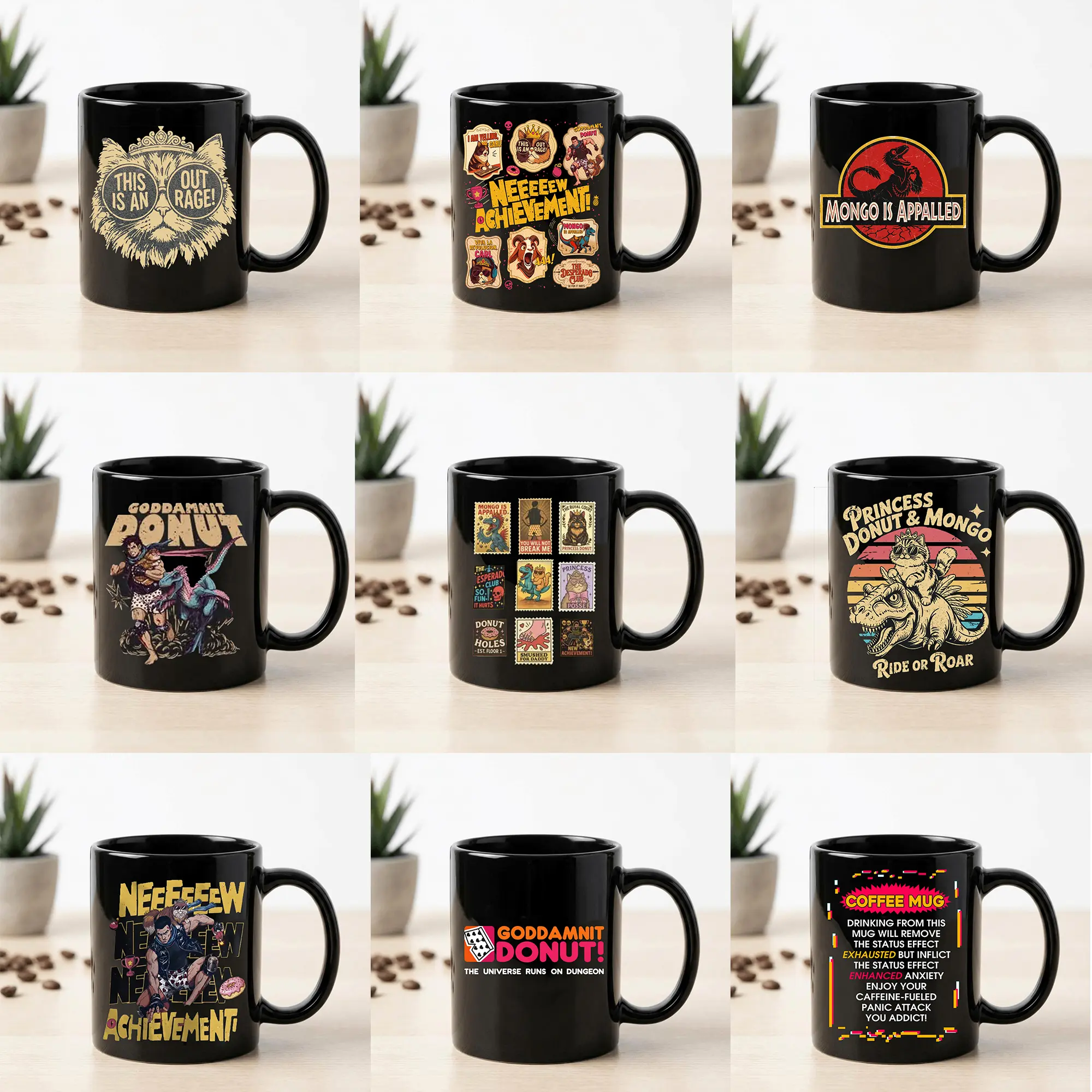 Dungeon Crawler Carl Coffee Mug 11oz 15oz, Dungeon Crawler Gift, Princess Donut Yelling Vinyl  Coffee Cup, Fans Dungeon Gift for Kids and Aldults on Birthday, Christmas, Celebrarion Ceramic Tea Cups Drinkware