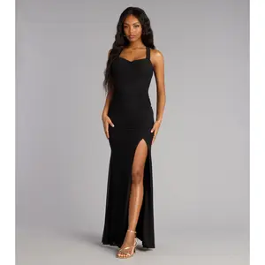 Everlee Mesh Open Back Formal Dress