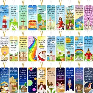 Chinco 120 Christian Christian Bookmarks for Kids Bible Verse Bookmarks with Ribbon Scripture Inspirational Quotes School Gifts Church Supplies for Kids Teens Adult Teachers