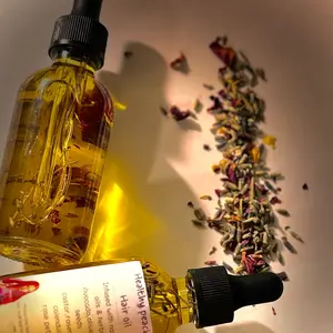 Natural Hair Care and Growth Oil with Rosemary, Flaxseed, Castor, Avocado, and Olive Oil for Moisturizing and Preventing Damage