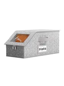 Multifunctional Hat Storage Box, Large Capacity Foldable Baseball Cap Organizer, Dustproof Zipper Case with Lid, Ideal for Travel and Home Use