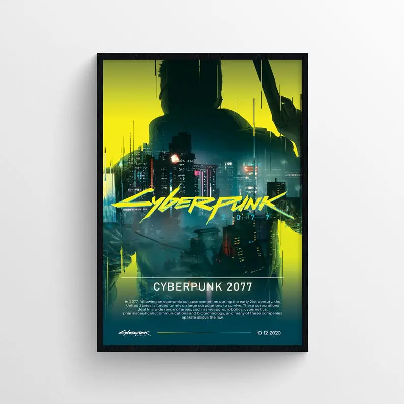 Cyberpunk 2077 Poster Print | Gaming Poster | Video Game Prints | Wall Decor Posters | Gaming Gift | Video Game Poster | Gaming Décor