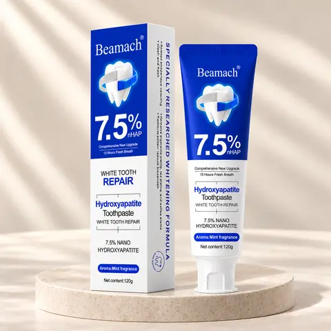 Beamach Nano Hydroxyapatite Toothpaste - Non-Fluoride, Natural Ingredient, Gentle Repair, Whitening, Stain-Removing, Sensitive Teeth Care, Tooth Loss Prevention, Daily Breath Freshening, Bacteria Killing, Anti-Cavity Oral Care, Clean Breath Toothpastes, B