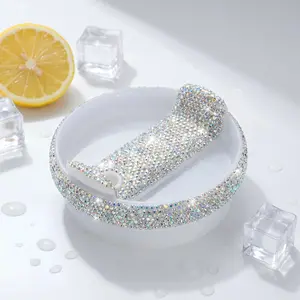 Sparkling Diamond-Encrusted Water Bottle Lid Replacement, 40oz Stainless Steel Leakproof Cup Cover, Durable & Stylish Design
