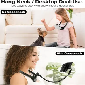 Flexible Goose Neck Phone Stand for 4.7 Inch-6.7 Inch Phones, Pov Vlog Selfie Holder, Video Recording Stand, Adjustable Smartphone Mount