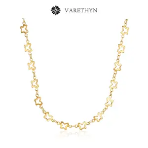 Gold Stainless Steel Butterfly Heart Necklace, Dainty Layered Chain, Cute Everyday Accessory for Trendy Women