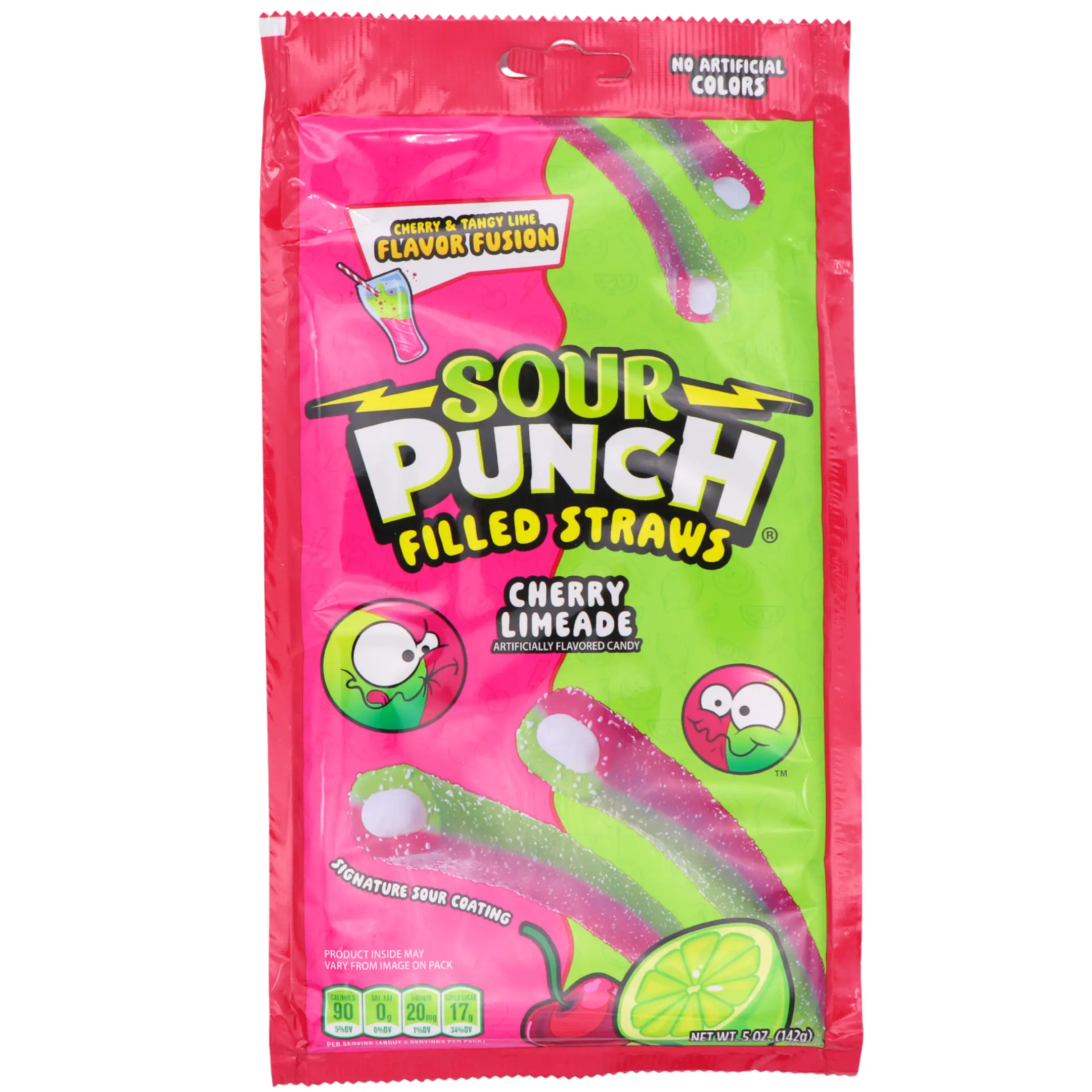 Sour Punch Filled Straws Cherry Limeade | Sour Candy Rope