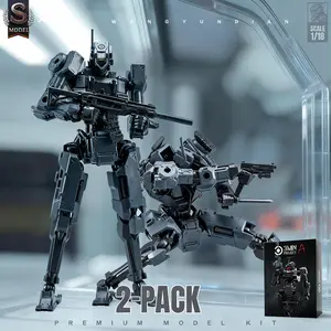 2-Pack 1/18 Scale Sci-Fi Warrior Mecha Model Kit, High-Mobility Robot, 3mm Universal Interface, Cyberpunk Mechanical Armor Set
