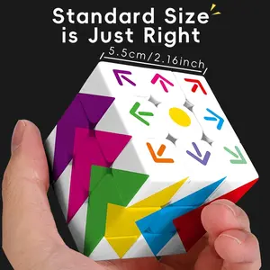 3x3 Magic Cube Speed Puzzle Toy - Multi-color sticker cube, suitable as an entry-level 3x3 cube for children and adults, a quick-solve gift for Christmas/birthday (suitable for all ages)