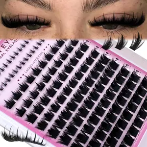 Spikes+Bottom+300D/200D/160D/100D/60D Lash Clusters Long 6-18mm Lash Spikes lower eyelashes D Eyelash Clusters Volume Individual Lashes DIY Spiky Lash Extension Manga Cluster Eyelash Extensions Mink Strips Lashes Thick Suitable,Cosplay Spiky Wispy Thick M