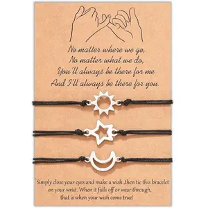 3 Pinky Promise Matching Bracelet Gift for Best Friend Family Teens