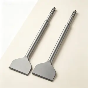2 Pack SDS Plus Chisel, 3 Inch Wide Cranked Angled Bent Tile Removal Chisel Tool, Cranked Tile Chisel for Concrete Masonry Demolition, Hex Shank Rotary Hammer Chisel Bit, 3"X10"