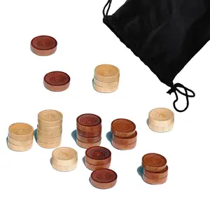 Hellpnoom 30 Pieces of Checkers just one Game- Wooden Chess Pieces only-Checkers Pieces