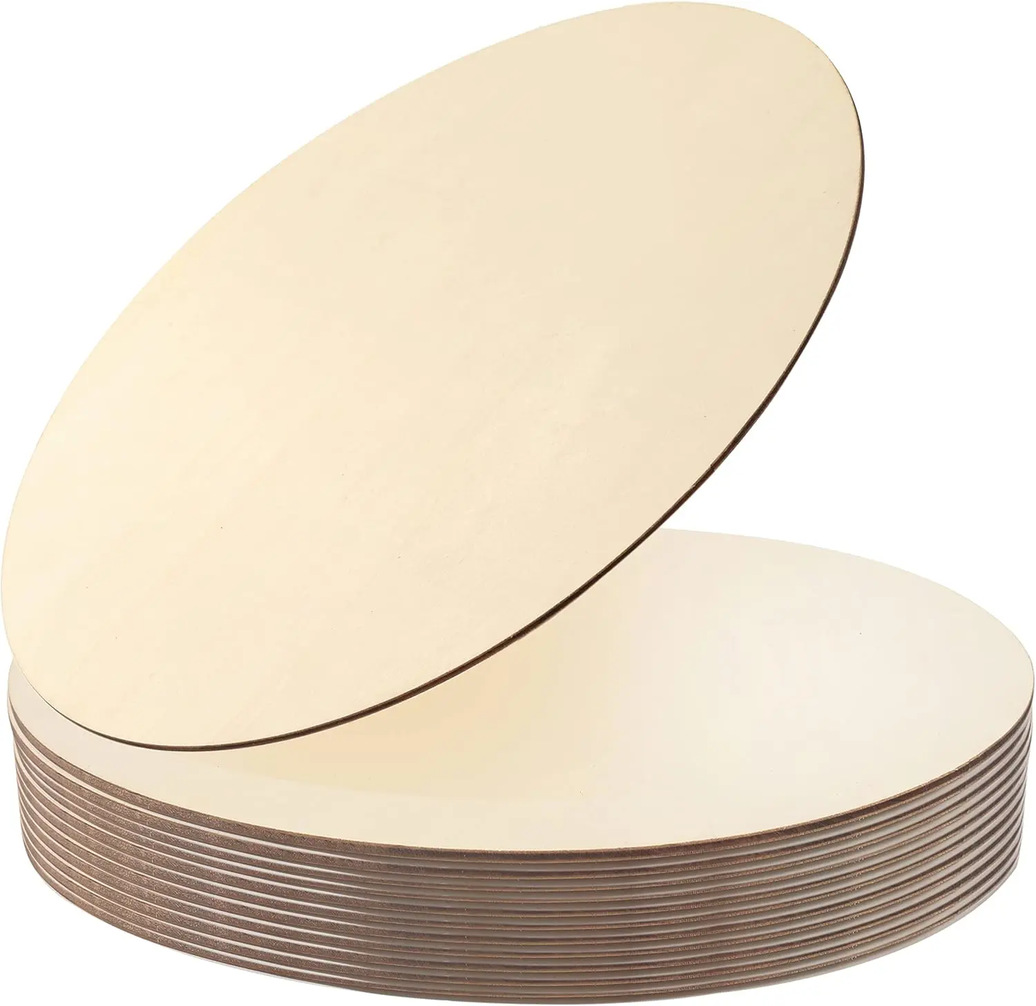 Circles for Crafts,12 Pack 12 Inch Unfinished  Blank Rounds Wooden Cutouts for Crafts, Door Hanger, Door Design,