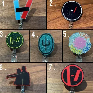 21 Pilots Inspired Badge Reel Glitter Acrylic Badge Clip Nurse Badge Reel, 21 pilots merch, Tough Phone Cases, Unique Style, Accessories, Gift for Fans