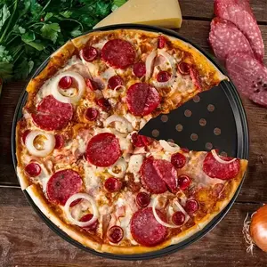 Carbon Steel Round Baking Pan – Non-Stick Coating for Easy Release, Heat-Resistant for Pizza and Cookie Baking
