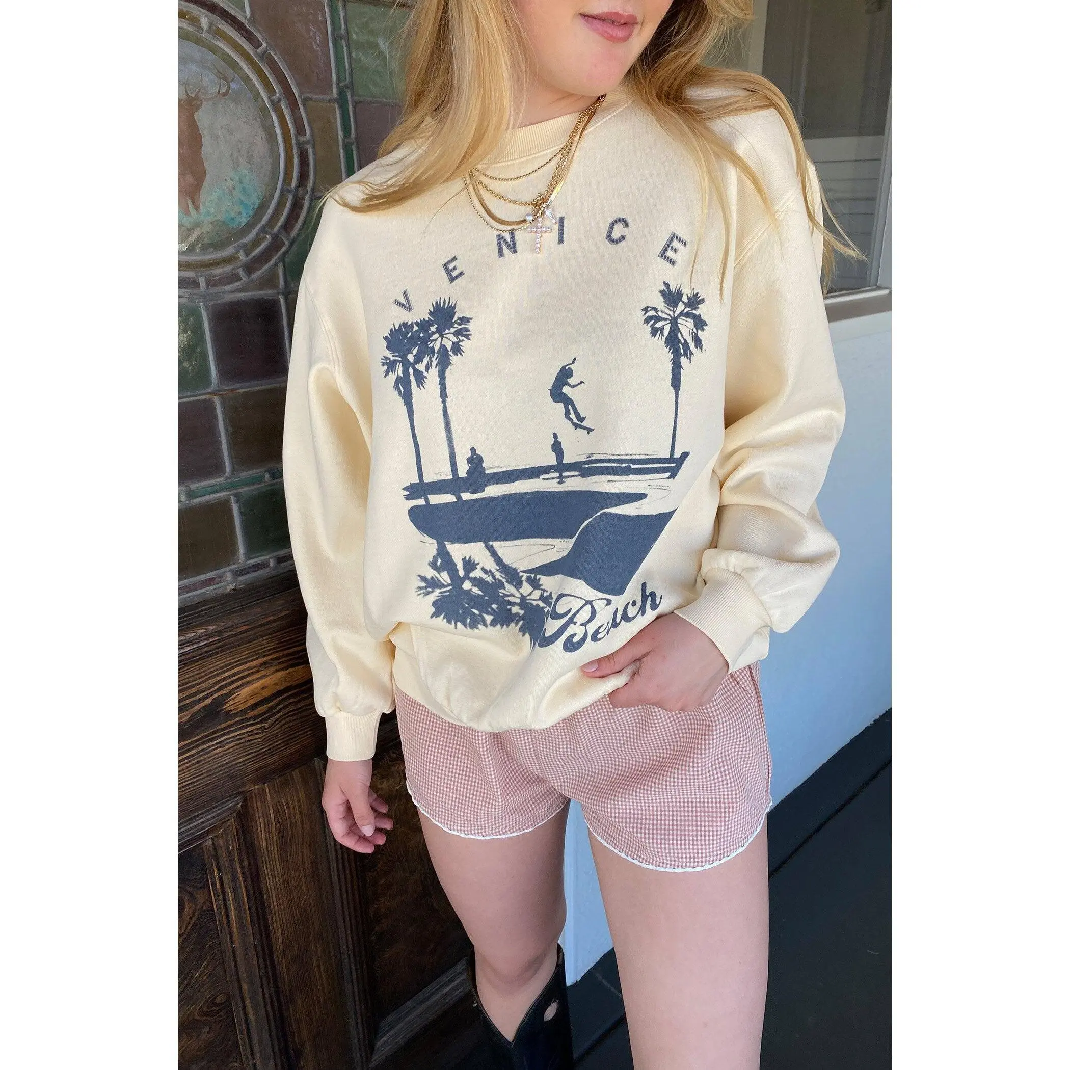 Venice Beach Graphic Crew Sweatshirt