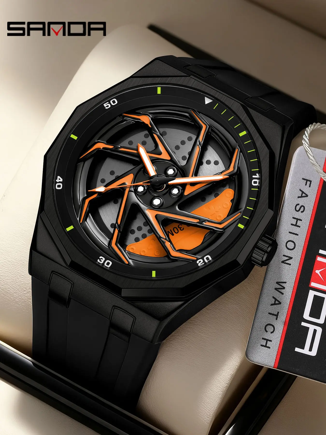 Sanda Brand Watch Rotating Hub 360 Degrees, Trendy Fashion Quartz Watch, Waterproof Men's Watch Wholesale, Quartz Wristwatches