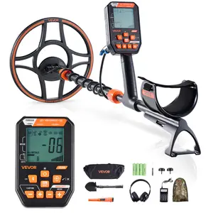 VEVOR Waterproof Metal Detector, 12", Professional High Accuracy Gold Detector for Adults, with Display, Wireless Headphones, 7 Modes, Adjustable Length, for Detecting Gold Treasure Hunting, IP68