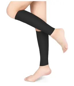 Compression Socks 20-30mmHg Calf Compression Sleeves Footless Compressed Socks for Varicose Veins Shin Splints Edema Recovery Maternity Cycling Running Travel Women & Men(XL-Black)