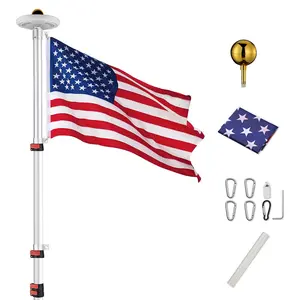 Yescom 25ft Telescopic Flag Pole with Light