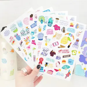 Bloom Female Empowerment Planner Sticker Pack 205 Adhesive Stickers 6 Sheets Motivational Decorative for Scrapbooking and Digital Planners