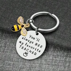 Teacher Gifts From Kids You Will Always Bee My Favorite Teacher Keyring Teacher Appreciation Keychain