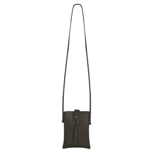 Jennie Small crossbody bag w/ slim strap closure & tassel - Deepest Brown