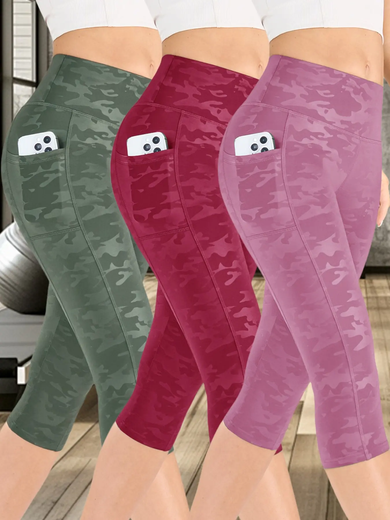 Military green+Red+Mauve
