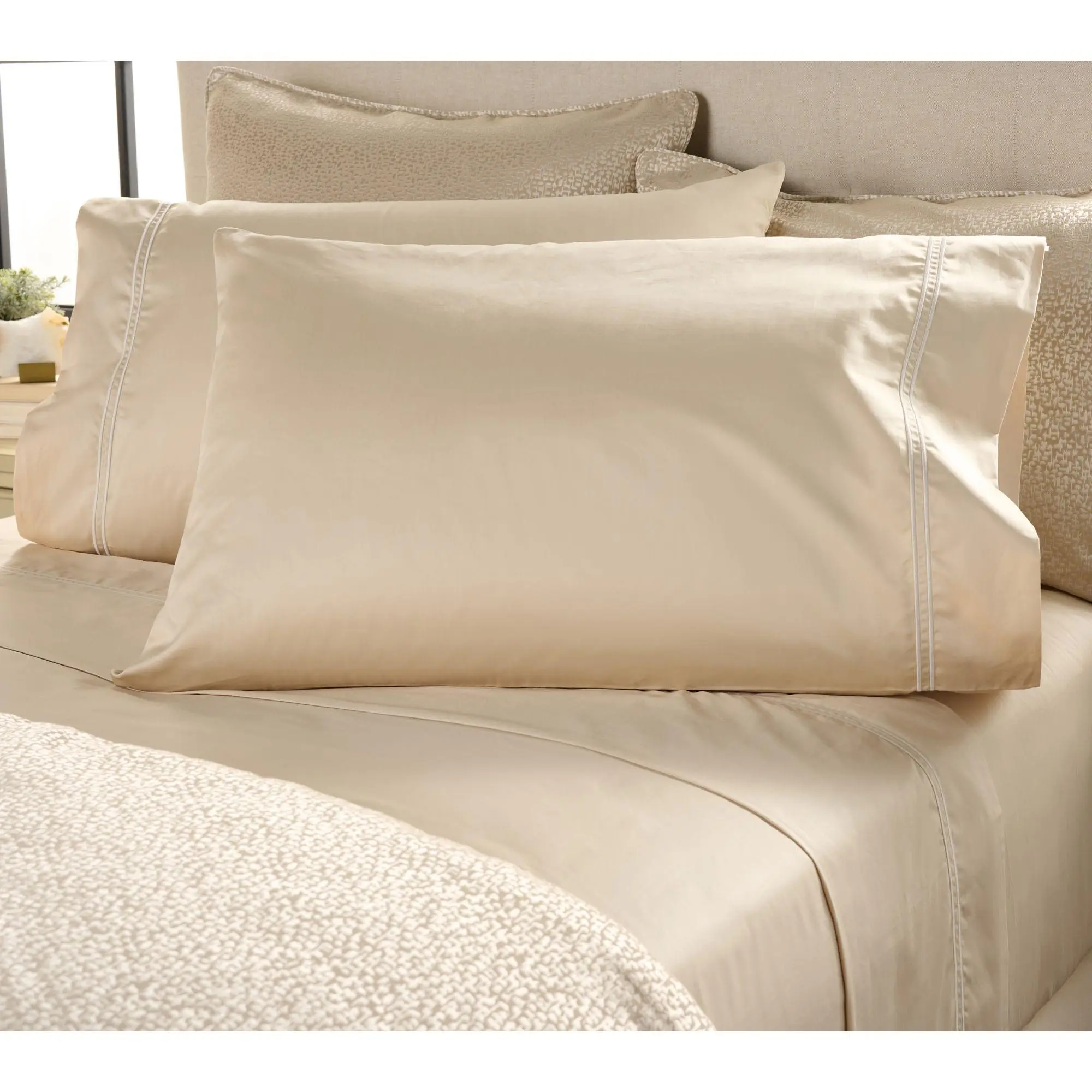 Northern Nights Signature Double Baratta Stripe Sateen Sheet Set-Queen