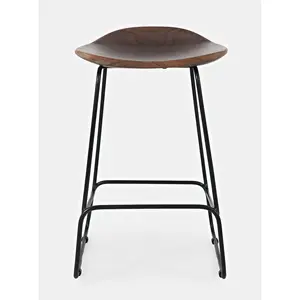 Nature's Edge Solid Acacia Counter Height Backless Stool (Set of 2)