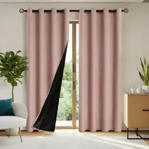 4-Piece Blackout Curtain Set, 100% Light Blocking Drapes for Bedrooms & Living Rooms, Energy Efficient Insulation and Soundproofing Options