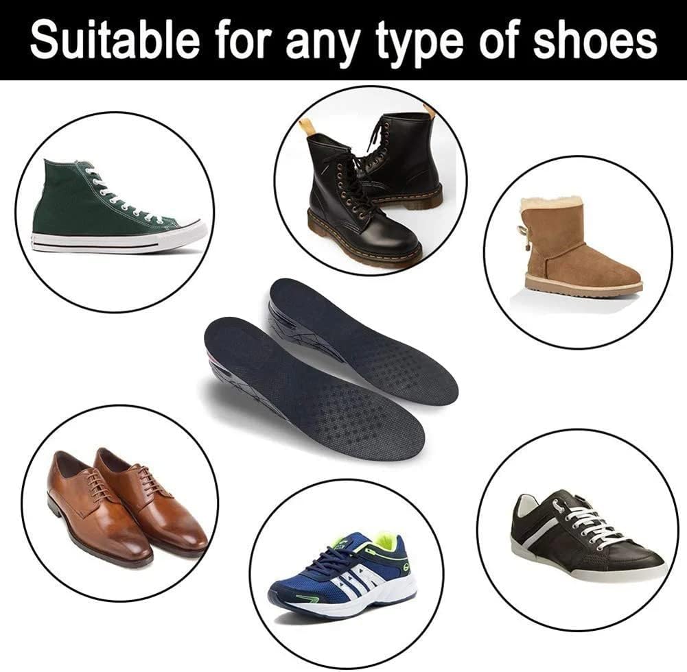 Heightened and Invisible Insole Four-Layer Heel Lift Cover with Air Cushion for 1.2" to 3.5" Variable Height Men's and Women's Boosters Discreet Comfortable Eye-Catching supportive sol