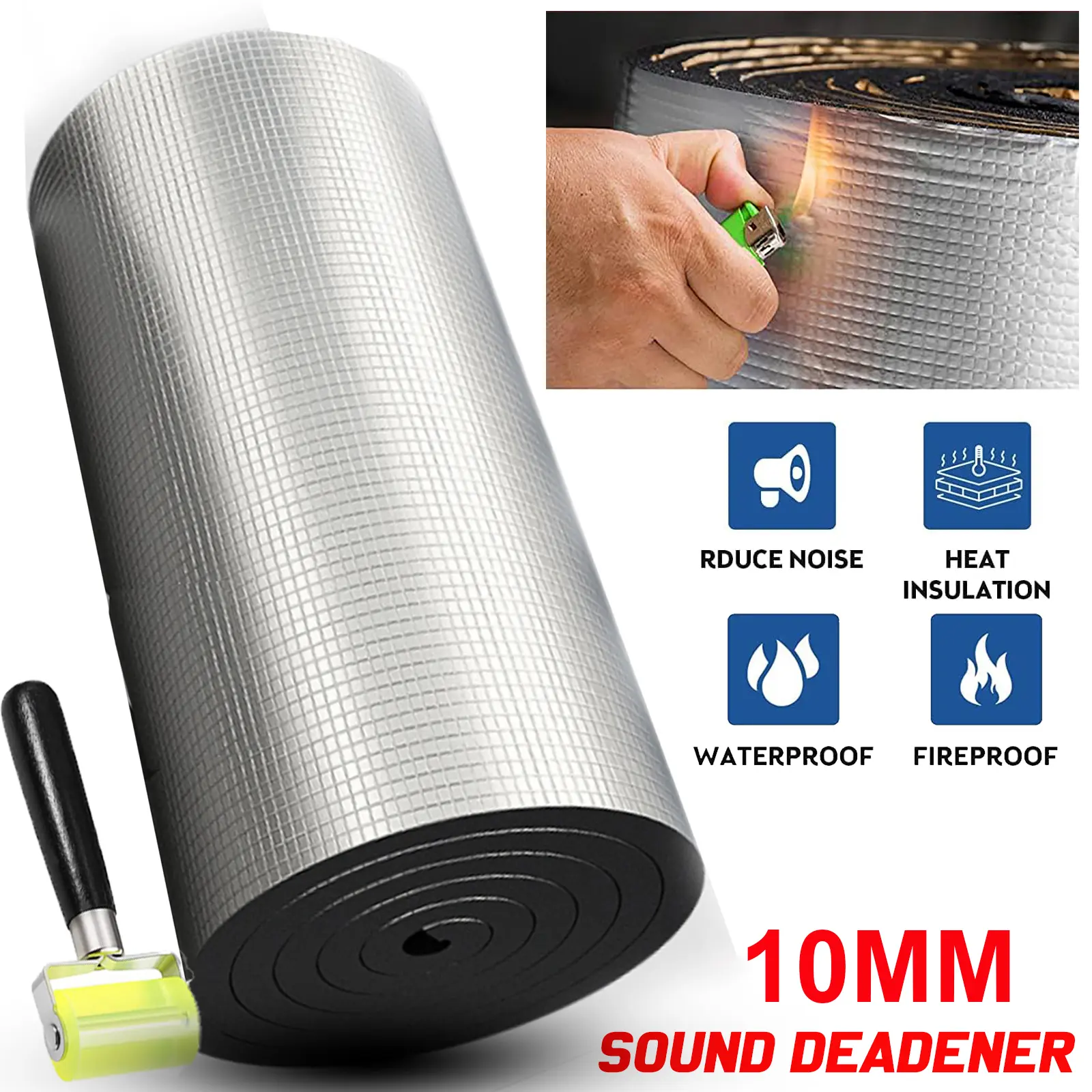 Sound Deading Material for Cars, 394mil (10mm) 32 sqft Car Sound Deadening Mat, Butyl Automotive Sound Deadener, Noise Insulation and Vibration Dampening Material