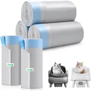 150 Count Automatic Cat Litter Box Bags for Petpivot Autoscooper 11/12 NeakasaM1 Open-Top Self-Cleaning Cat Litter Boxes, Leak-Proof Drawstring Trash Bags Replacement, Unscented,27" x 13",Holds 23 lbs