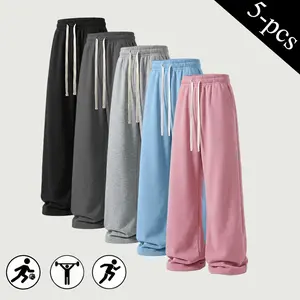5-piece loose wide sweatpants set | 5 color options available | Everyday relaxed wear | Soft sweatpants | Comfortable sweatpants | Warm loungewear pants for home | Fleece sweatpants | Casual pants for autumn/winter