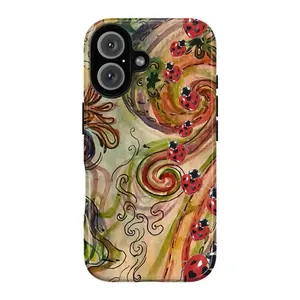 Whimsigothic Ladybug Phone Case, Aesthetic Heart Wing Insect Collage Phone Case for IP 17 16 15 14 13 12 11 Pro Max XS, Goblincore Ladybug Tough Case, Fairycore Ladybug Gift for Women & Men Phone Cover