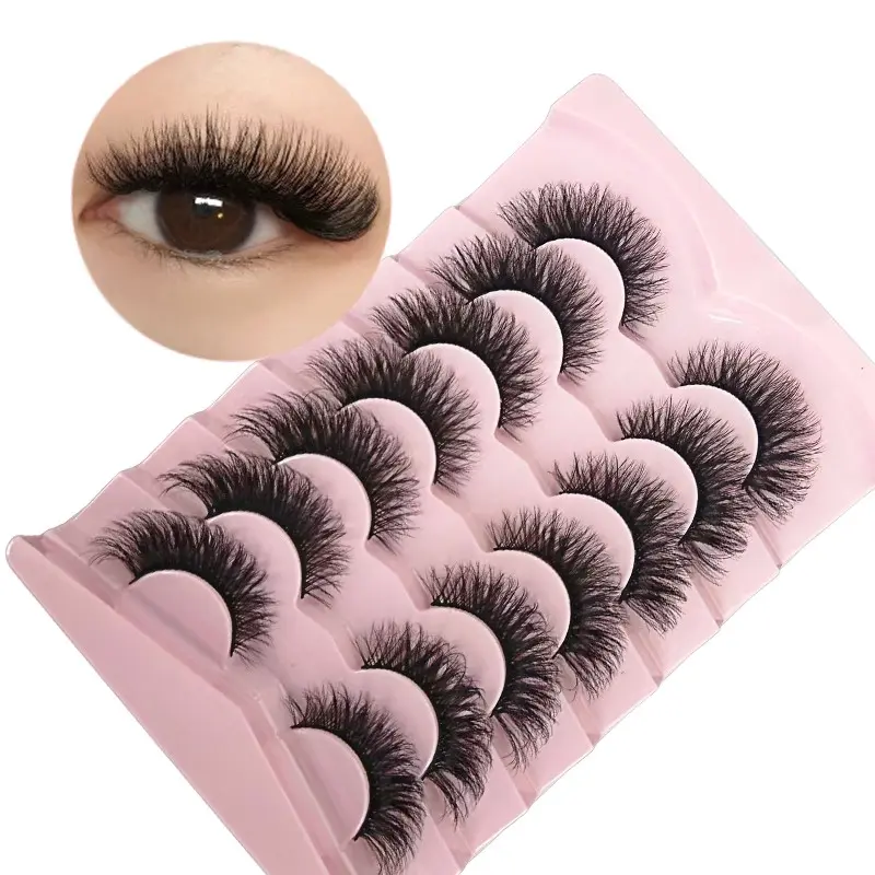 7 Pairs Natural Long Comic Style False Eyelashes, Winged Thin Tip False Lashes, Daily Use Makeup, Perfect for Everyday Look