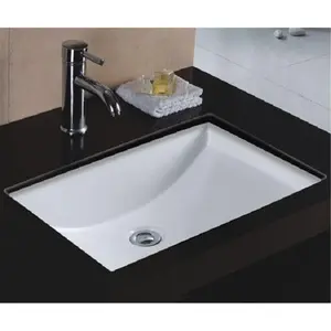 212 MAIN Traditional Wells RTU2216-6W Ceramic Rectangular Undermount Single-Bowl Bathroom Sink, 15.5x7.75x21.5 in, White, Hardware-Included, Ceramic Sink