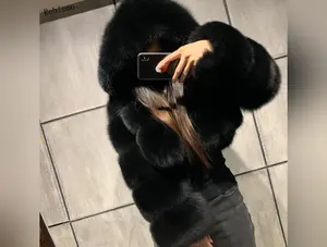 Women Soft Hooded Fur Coat Winter Faux Fox Fur Coats Furry Luxury Womens Fake Fur Jacket High Quality Female Jacket Thick Coat