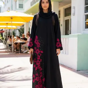 2pcs open and close abaya with side lace