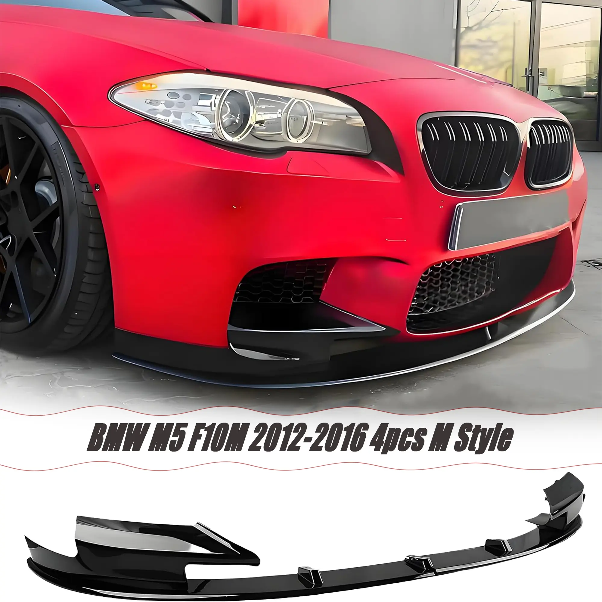 MUTUSAISI Front Lip Splitter Spoiler for BMW M5 F10M 2012-2016 M Style Air Chin Body Kit Exterior Accessories