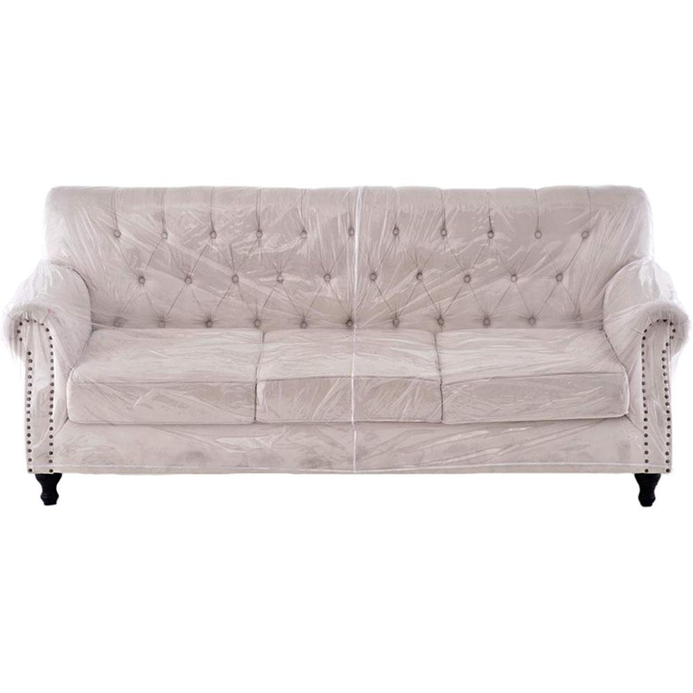 Swanna Waterproof Clear Plastic Thicker 36”RH x 18" FH x 84”W x 40" D, Loveseat Sofa/Couch Cover - Vinyl Shield Sofa Slipover Furniture Protection for Moving (Loveseat -1 Pack)