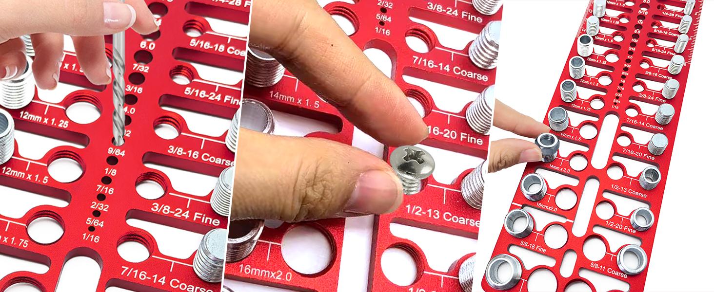 57 Nut and Bolt Thread Checker - Thread Checker Standard and Metric Bolt and Nut Identifier Gauge 21 Standard & 17 Metric & 19 Drill Gauges Thread Gauge Screw Size and Thread Gauge Inch & Metric