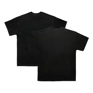 Black Cotton T-Shirt Unisex Basic Crew Neck Tee Casual Streetwear Shirt